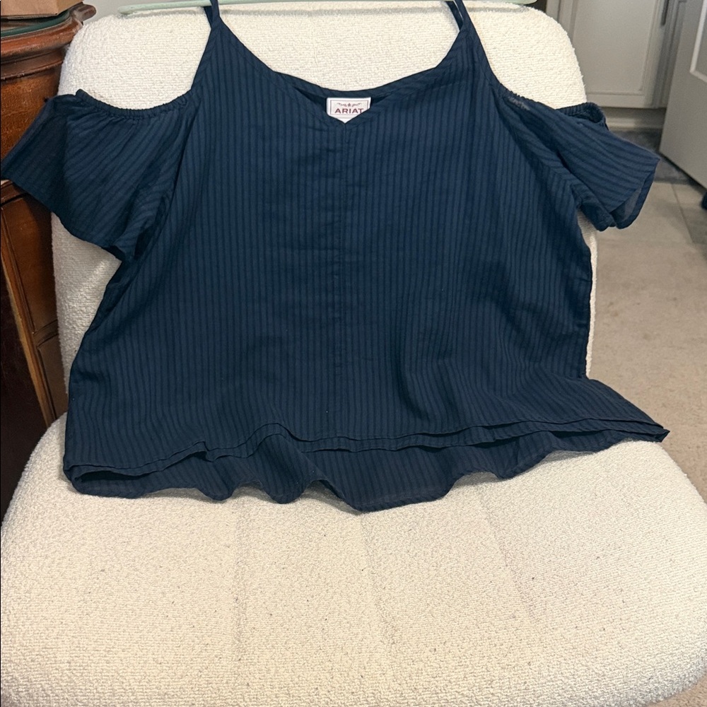 Ariat Navy Cold Shoulder Blouse